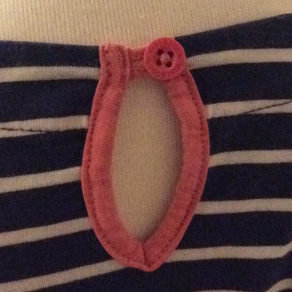 MiniBoden bunny blue striped dress sz 6/7 - Picture 3 of 4